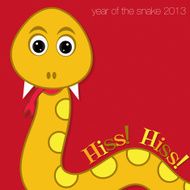 Bright Year of the snake card in vector format N3