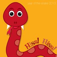 Bright Year of the snake card in vector format N4