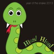 Bright Year of the snake card in vector format N5