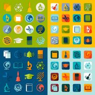 Set of education flat icons N12