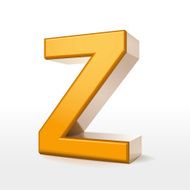 golden 3d alphabet Z
