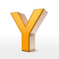 golden 3d alphabet Y