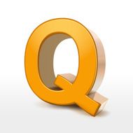 golden 3d alphabet Q