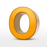 golden 3d alphabet O