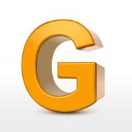 golden 3d alphabet G