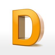 golden 3d alphabet D