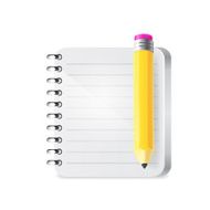 Notebook and pencil Vector