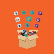 Flat concept set modern design with shadow education icons N7