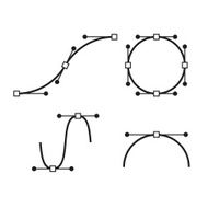 Bezier Curve Icons Set Designer work tools Vector