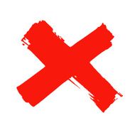 X - Red handwritten letter on white background N6