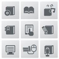 E-learning icons clean vector