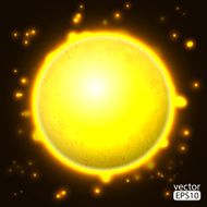 Vector sun in a space background