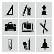 Tools and education icon set clean vector