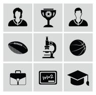 Student and education icon set clean vector