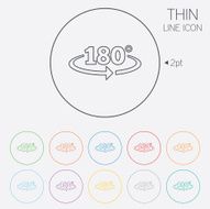 Angle 180 degrees sign icon Geometry math symbol N4