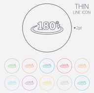 Angle 180 degrees sign icon Geometry math symbol N5