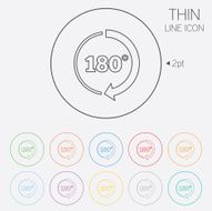 Angle 180 degrees sign icon Geometry math symbol N6