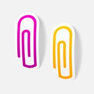 realistic design element paper clip N17