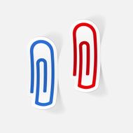 realistic design element paper clip N18