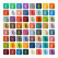 Flat design paper clip N4