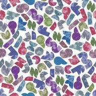 Colorful seamless pattern rounded decorative lowercase letters
