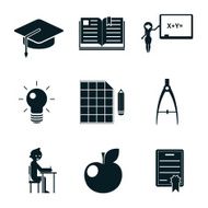 School icons isolated