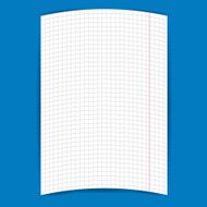 checkered notebook paper on blue background vector