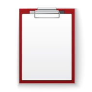 Vector image of the black tablet with paper