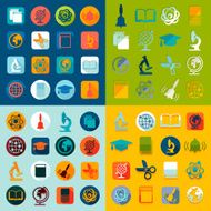 Set of education flat icons N14