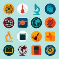 Set of education flat icons N17