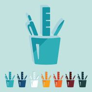 Flat design stationery tools N7