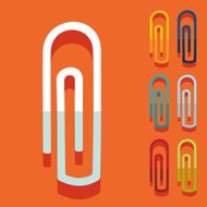 Flat design paper clip N5