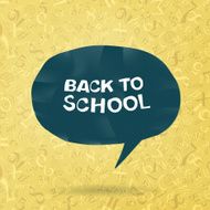 Back to school text in speech bubble N2