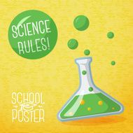 Cute school poster - flask with speech bubble and slogan