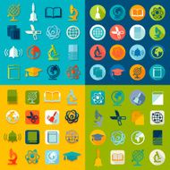 Set of education flat icons N21