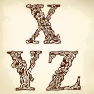 Set of letters XYZ N2