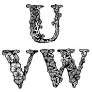 Set of letters UVW