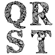 Set of letters QRST