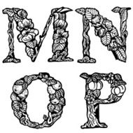 Set of letters MNOP
