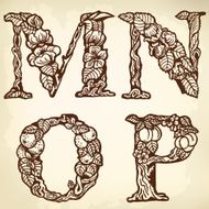 Set of letters MNOP N2