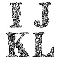 Set of letters IJKL