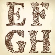 Set of letters EFGH N2