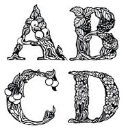 Set of letters ABCD