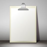 Blank white paper sheet in a clipboard of standing on N2