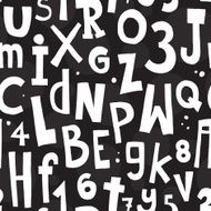 Alphabet black pattern N2