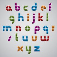 Glossy dotted line font rounded lower case letters