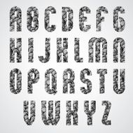 Pattern glamorous black and white fashionable font upper case