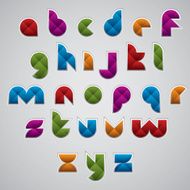 Geometric modern style digital letters alphabet