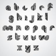 Modern shape letters digital style hand drawn font