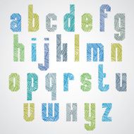Geometric shape bold poster color letters hand drawn font
